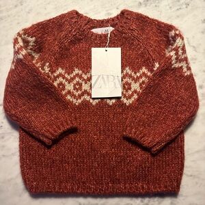 Zara Baby Red and White Sweater